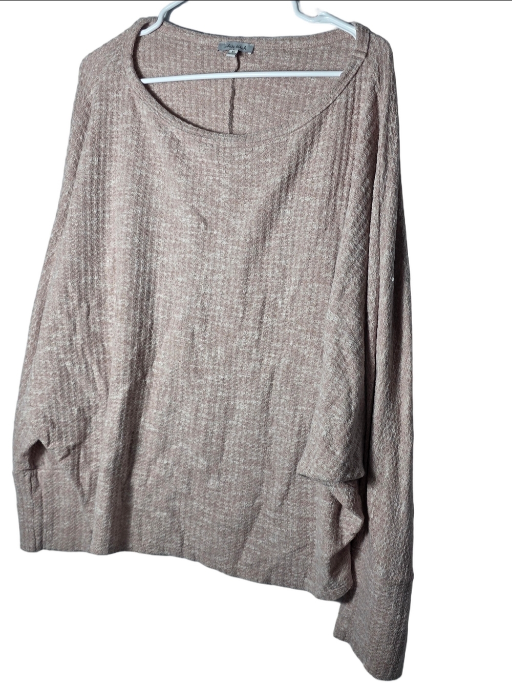 white birch Mauve Pink Women's Waffle Knit Top XL Comfy Soft Sweater
